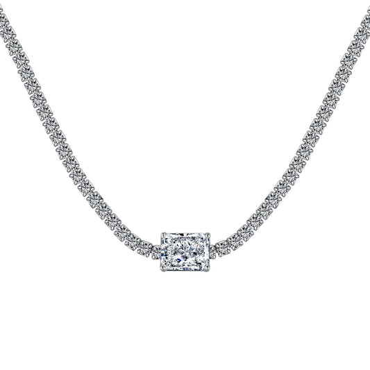 [Lucky Star]2.0 carat Ornate Emerald Cut Necklace