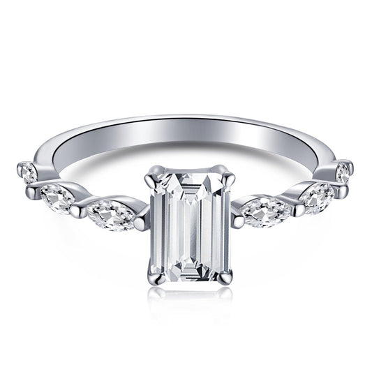 [Lucky Star]1.0 Carat Dainty Resplendent Radiant Cut Daily Ring
