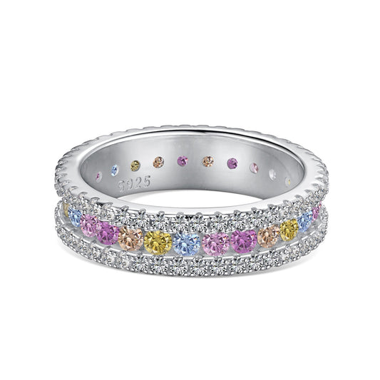 [Lucky Star]Delicate Colorful Round Cut Daily Ring