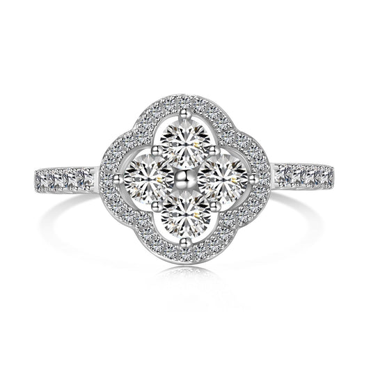 [Lucky Star]Four Leaf Clover Flower Design Ring