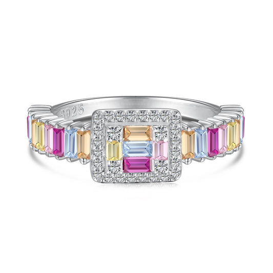 [Lucky Star]Exquisite Colorful Radiant Cut Party Ring