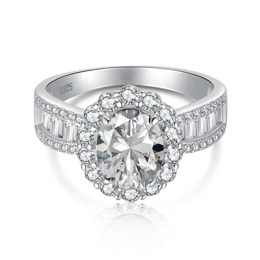 [Lucky Star]1.5 Carat Dazzling Charming Oval Cut Banquet Ring