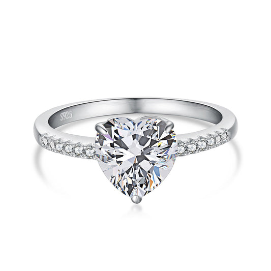 [Lucky Star]2.0 Carat Dazzling Lustrous Heart Cut Lover Ring
