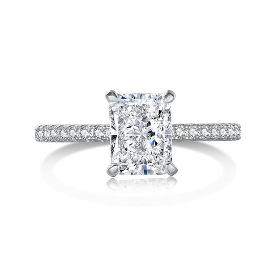 [Lucky Star]2.0 Carat Dazzling Sparkling Radiant Cut Party Ring