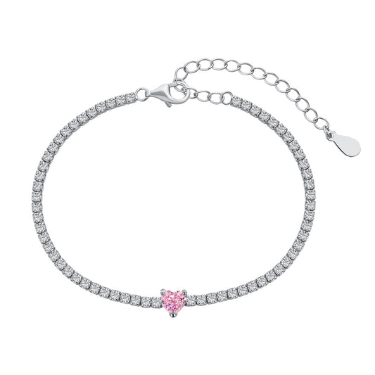 [Lucky Star]0.5 Carat Elegant Romantic Heart Shape Lover Bracelet