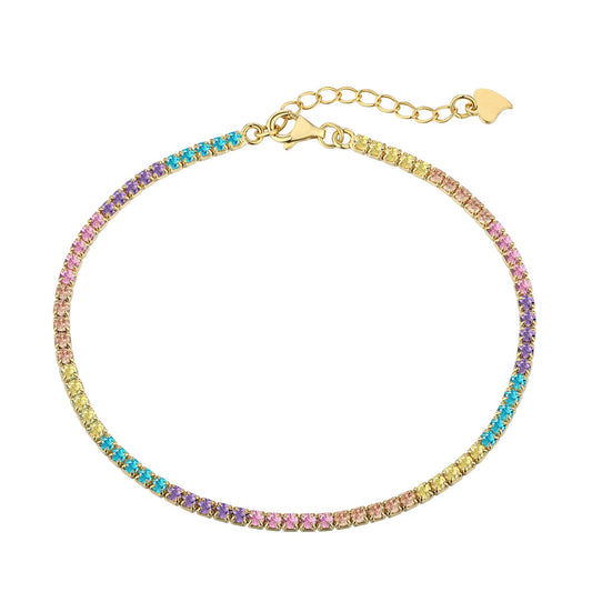 [Lucky Star]Dazzling Colorful Round Cut Daily Bracelet