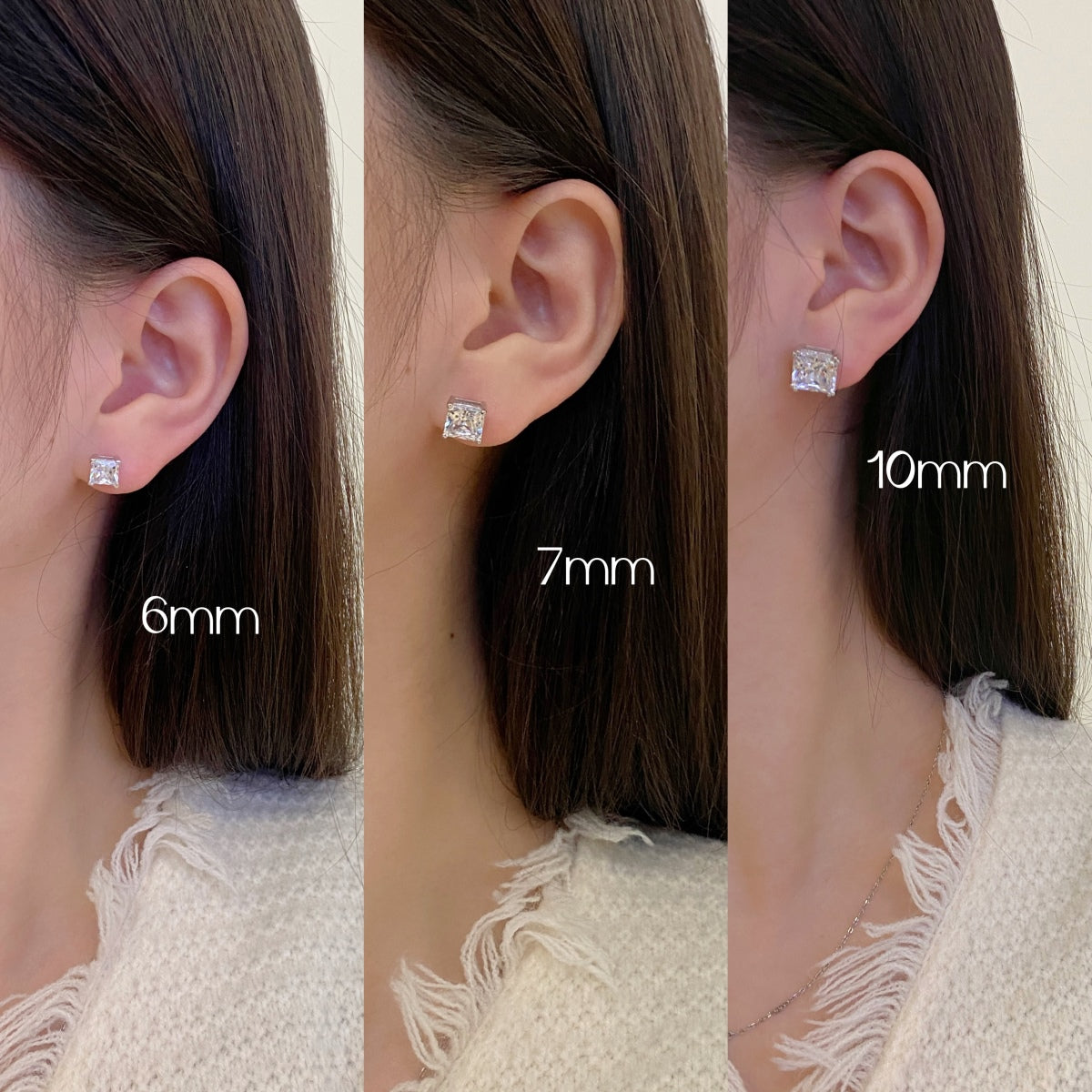 [Lucky Star]Delicate Square Shape Earrings