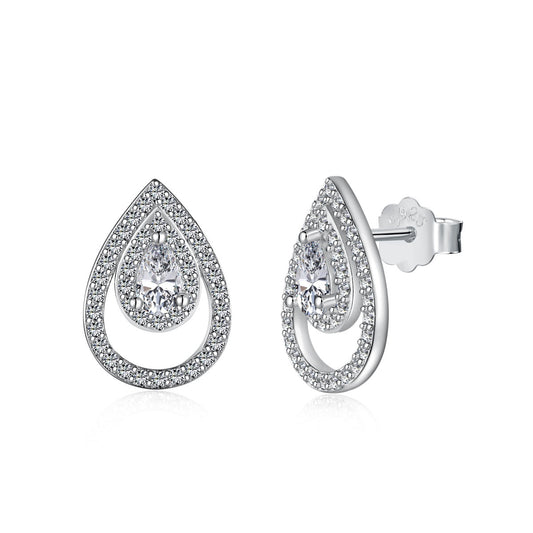 [Lucky Star]Sparkling Delicate Water Drop Shape Daily Earrings